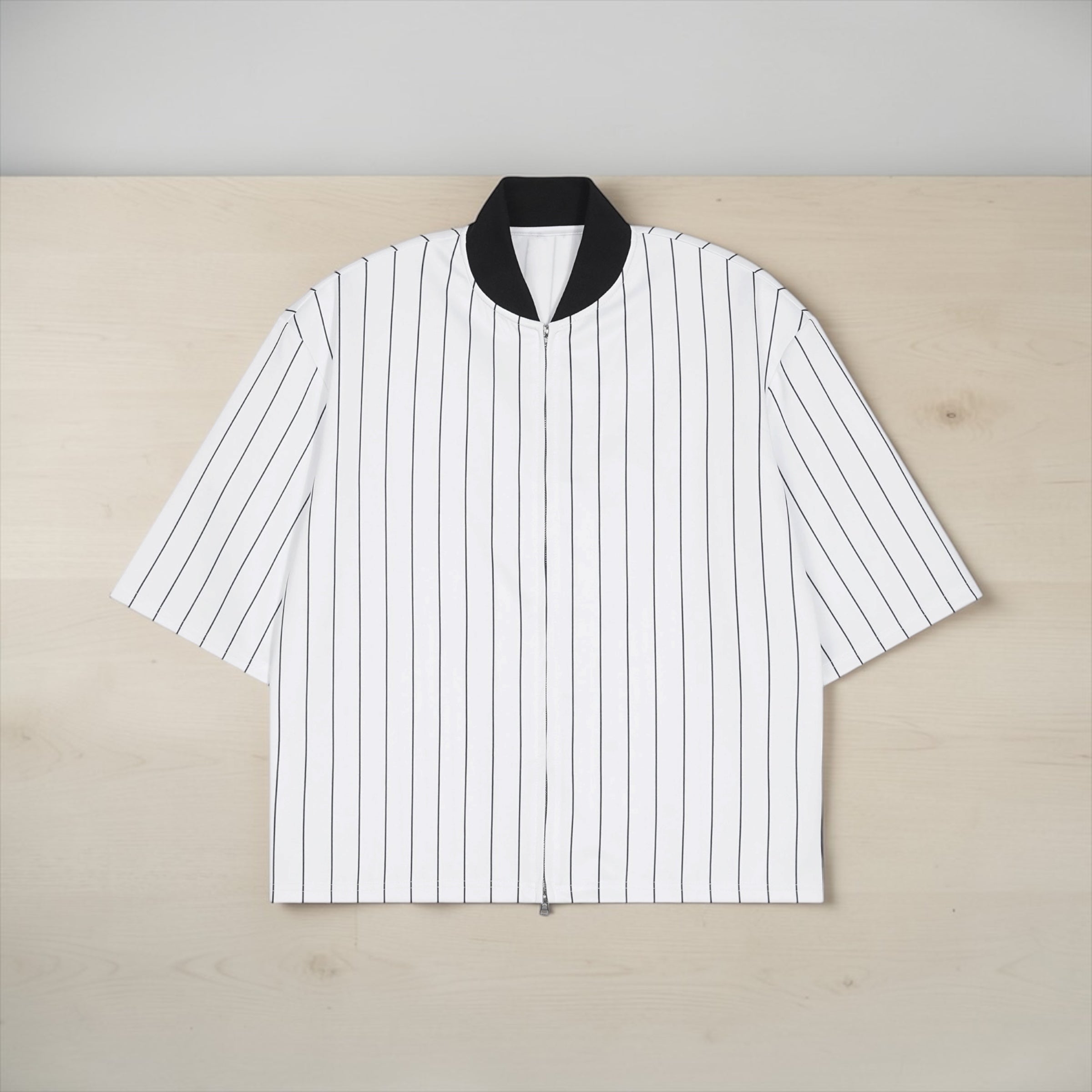 The 'Palermo' Pinstripe Zip Overshirt